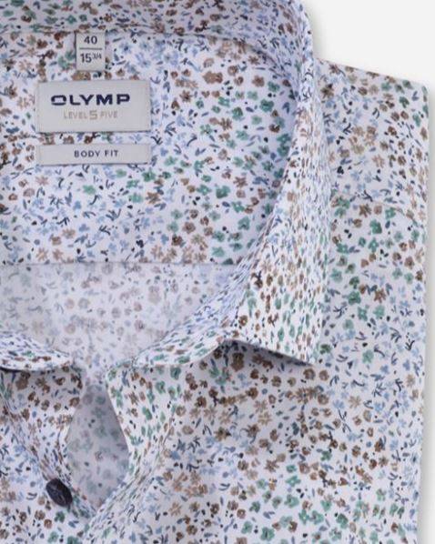 Olymp Camicia olymp fantasia floreale slim fit in cotone stretch Fino al 60% di sconto