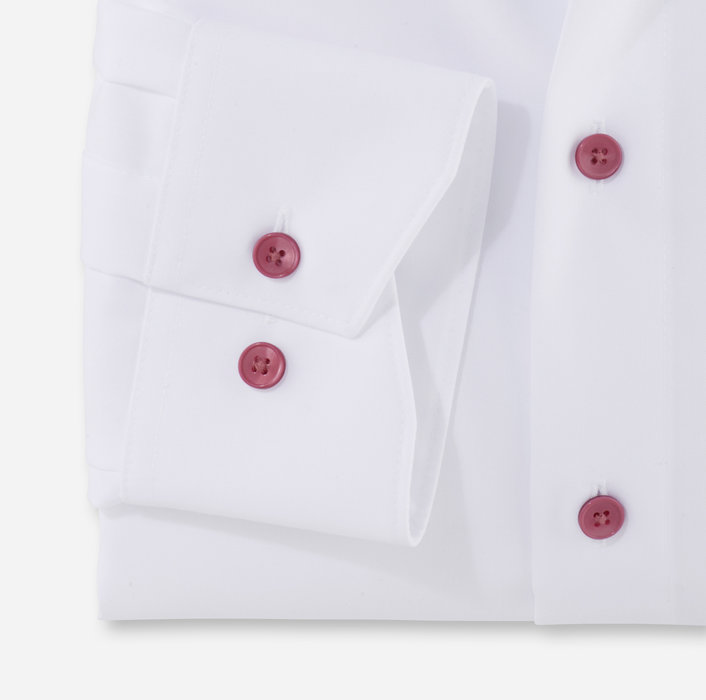 Olymp Camicia bianca olymp modern fit con bottoni malva Offerta speciale della fabbrica