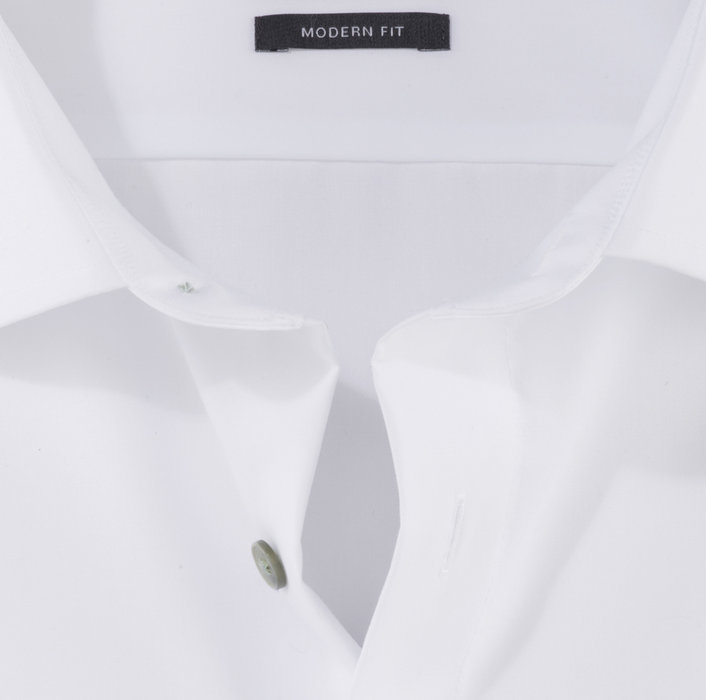 Olymp Camicia bianca olymp modern fit con bottoni verde Sostegno trimestrale