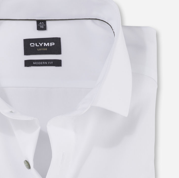 Olymp Camicia bianca olymp modern fit con bottoni verde Sostegno trimestrale