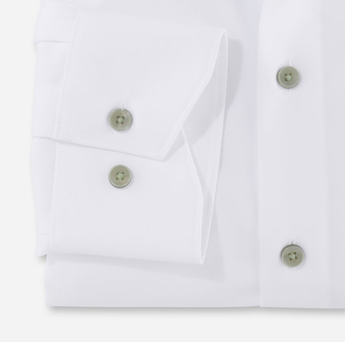 Olymp Camicia bianca olymp modern fit con bottoni verde Sostegno trimestrale