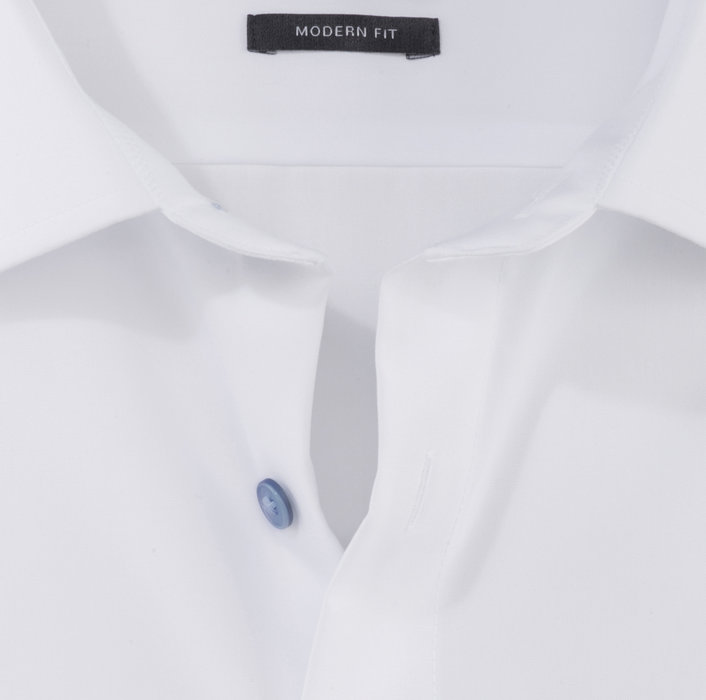 Olymp Camicia bianca olymp modern fit con bottoni azzurro Fino al 55% di sconto