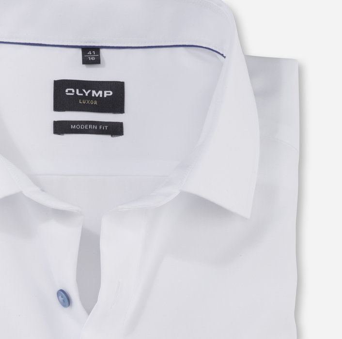 Olymp Camicia bianca olymp modern fit con bottoni azzurro Fino al 55% di sconto
