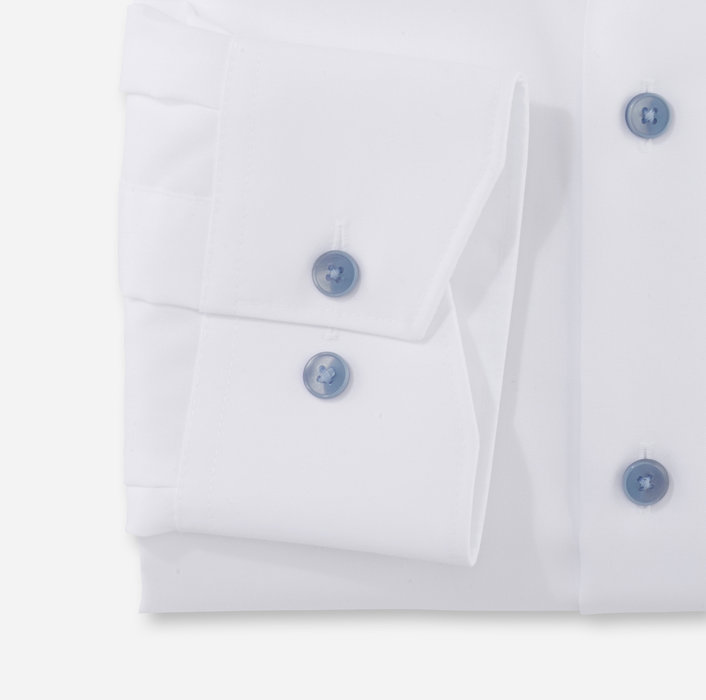Olymp Camicia bianca olymp modern fit con bottoni azzurro Fino al 55% di sconto