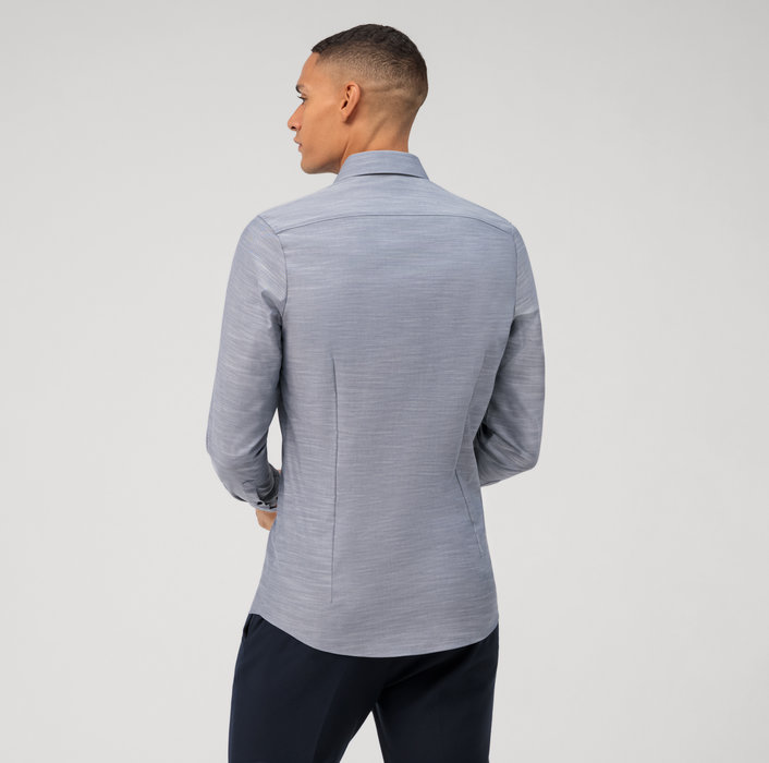 Olymp Camicia olymp blu marine level five slim fit cotone stretch Solo un giorno rimasto