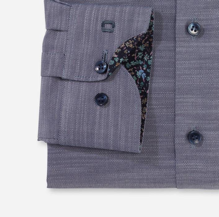 Olymp Camicia olymp blu marine level five slim fit cotone stretch Solo un giorno rimasto