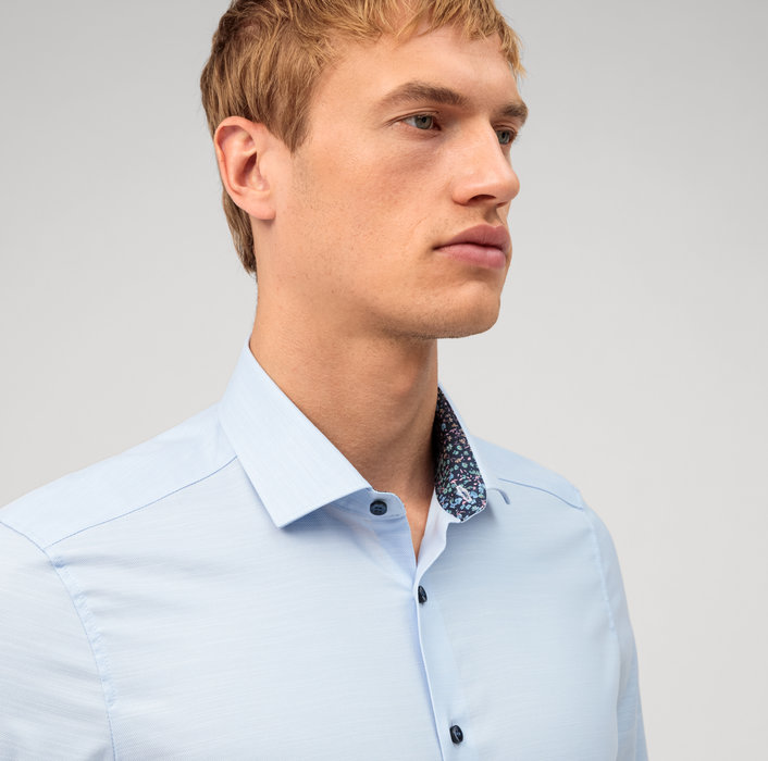 Olymp Camicia olymp celeste level five slim fit cotone stretch Enormi sconti