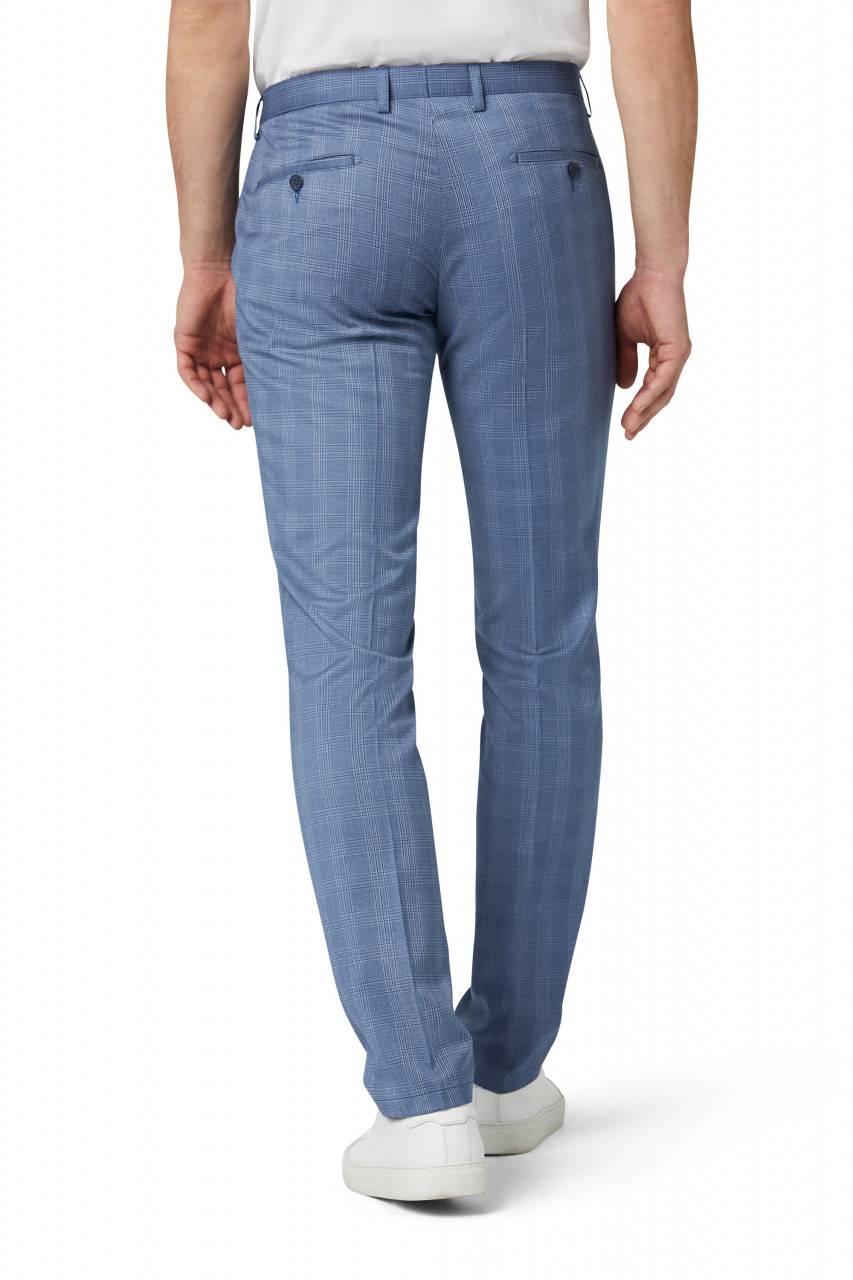 Digel Move Pantalone blu chiaro a quadri digel extra slim fit Officina