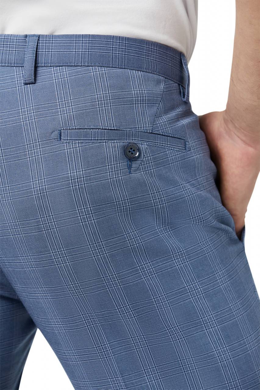 Digel Move Pantalone blu chiaro a quadri digel extra slim fit Officina