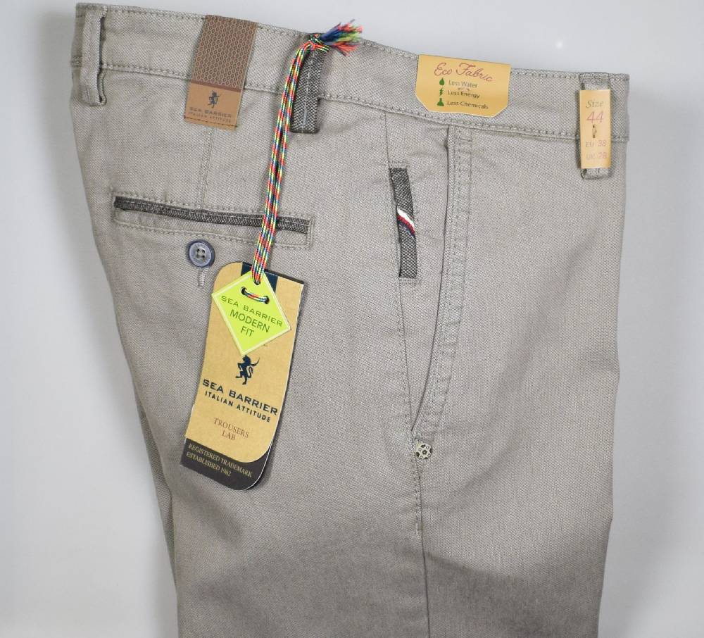 Sea Barrier Pantalone sea barrier beige cotone tinto filo stretch
