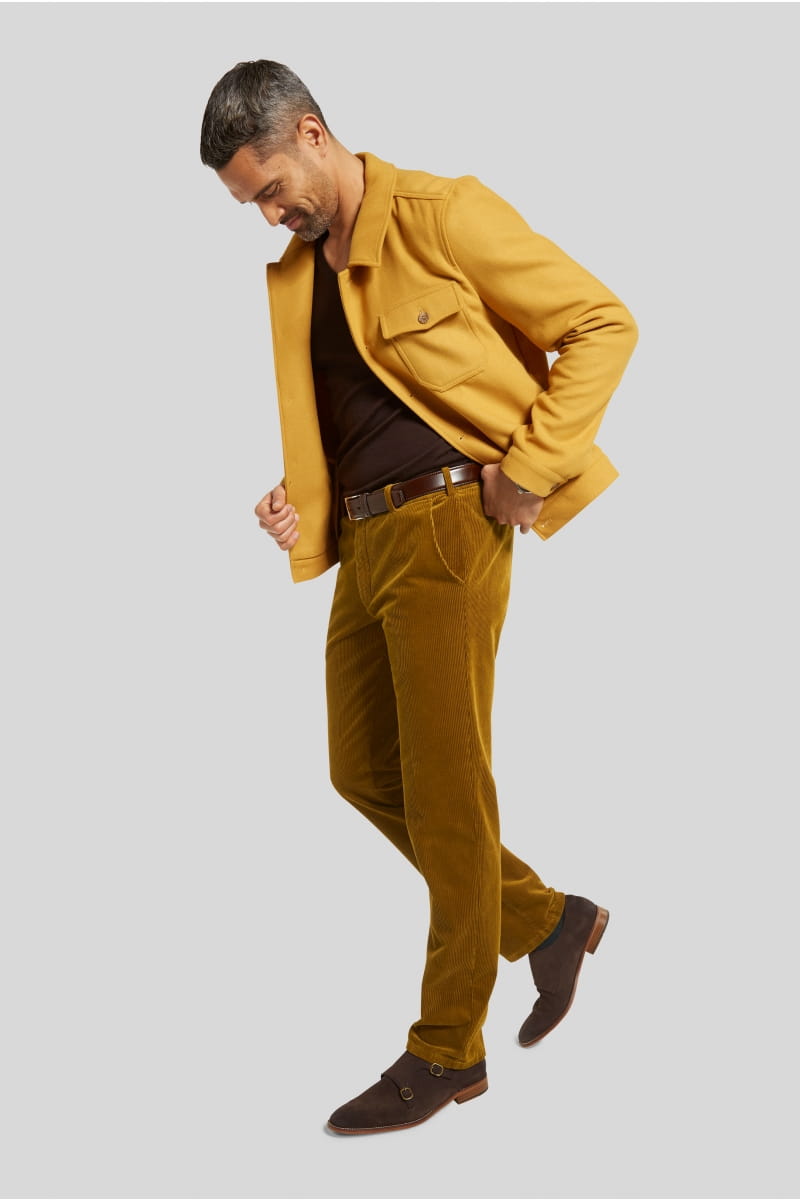 Meyer Pantalone cognac meyer in velluto a coste luxury modern fit Qualità