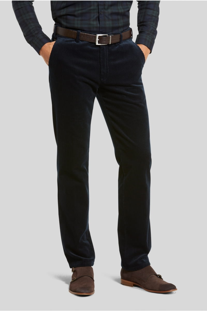 Meyer Pantalone blu meyer in velluto a coste luxury modern fit Pezzi Unici