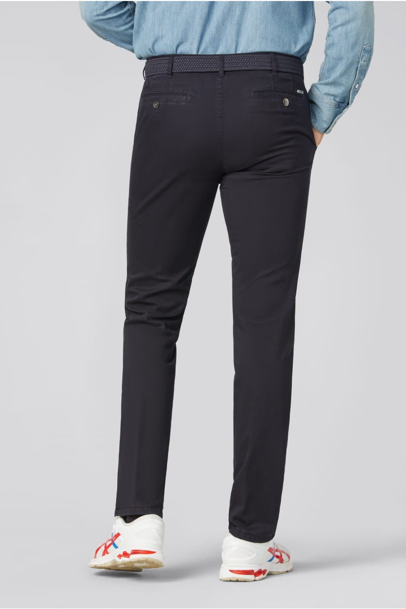 Meyer Pantalone blu meyer in cotone stretch regular fit Fino Al -60%