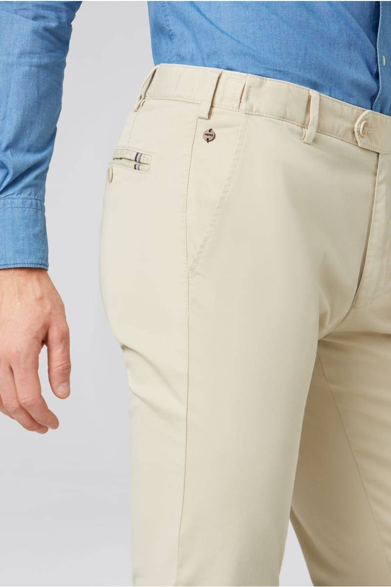 Meyer Pantalone beige meyer in cotone fairtrade modern fit Shopping Online