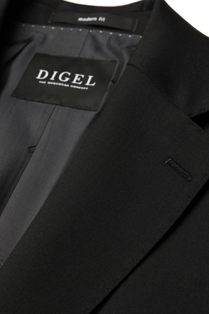 Digel Abito nero digel drop sei modern fit in lana cerruti super 110's Saldi Di Fabbrica