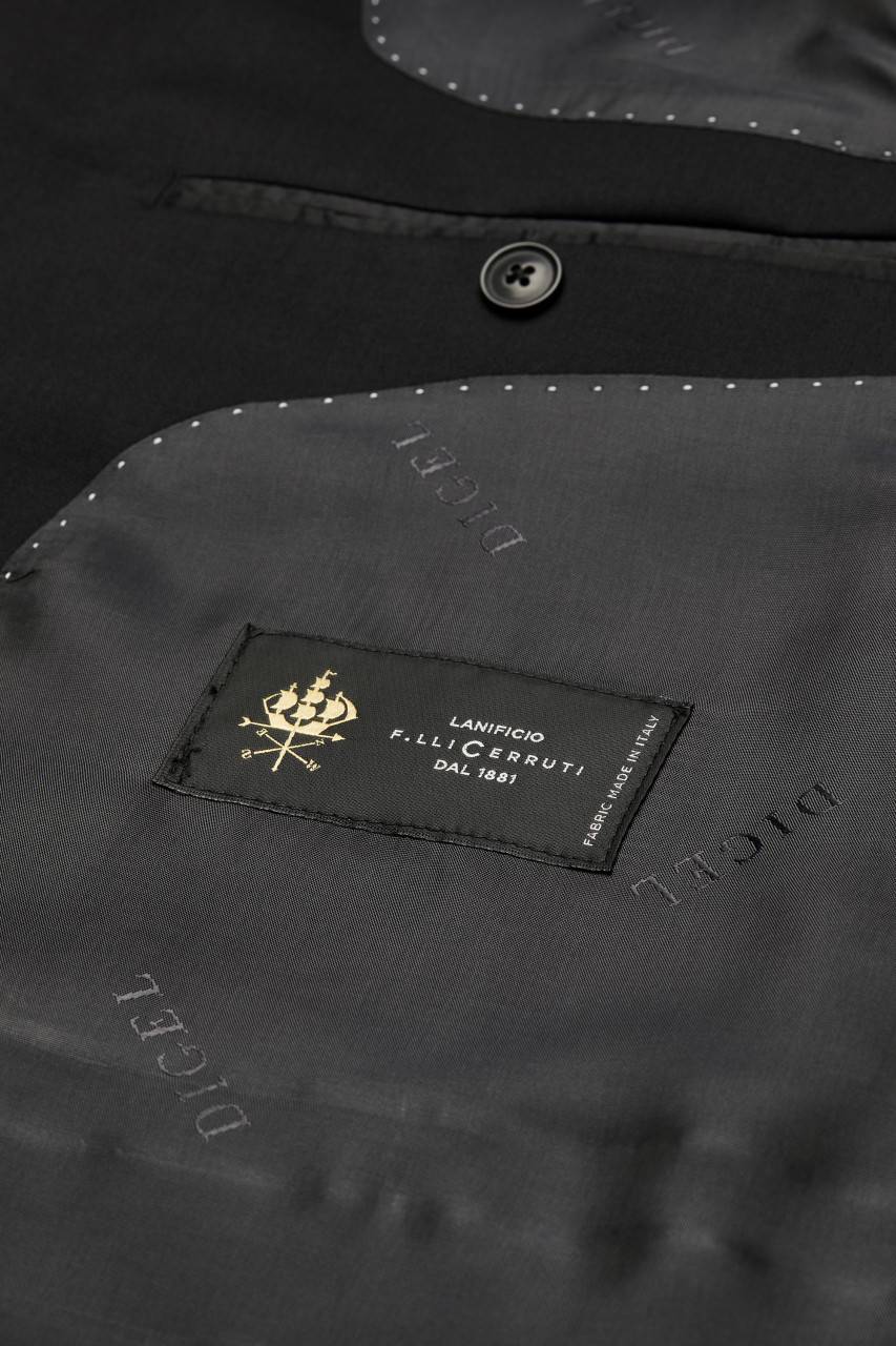 Digel Abito nero digel drop sei modern fit in lana cerruti super 110's Saldi Di Fabbrica
