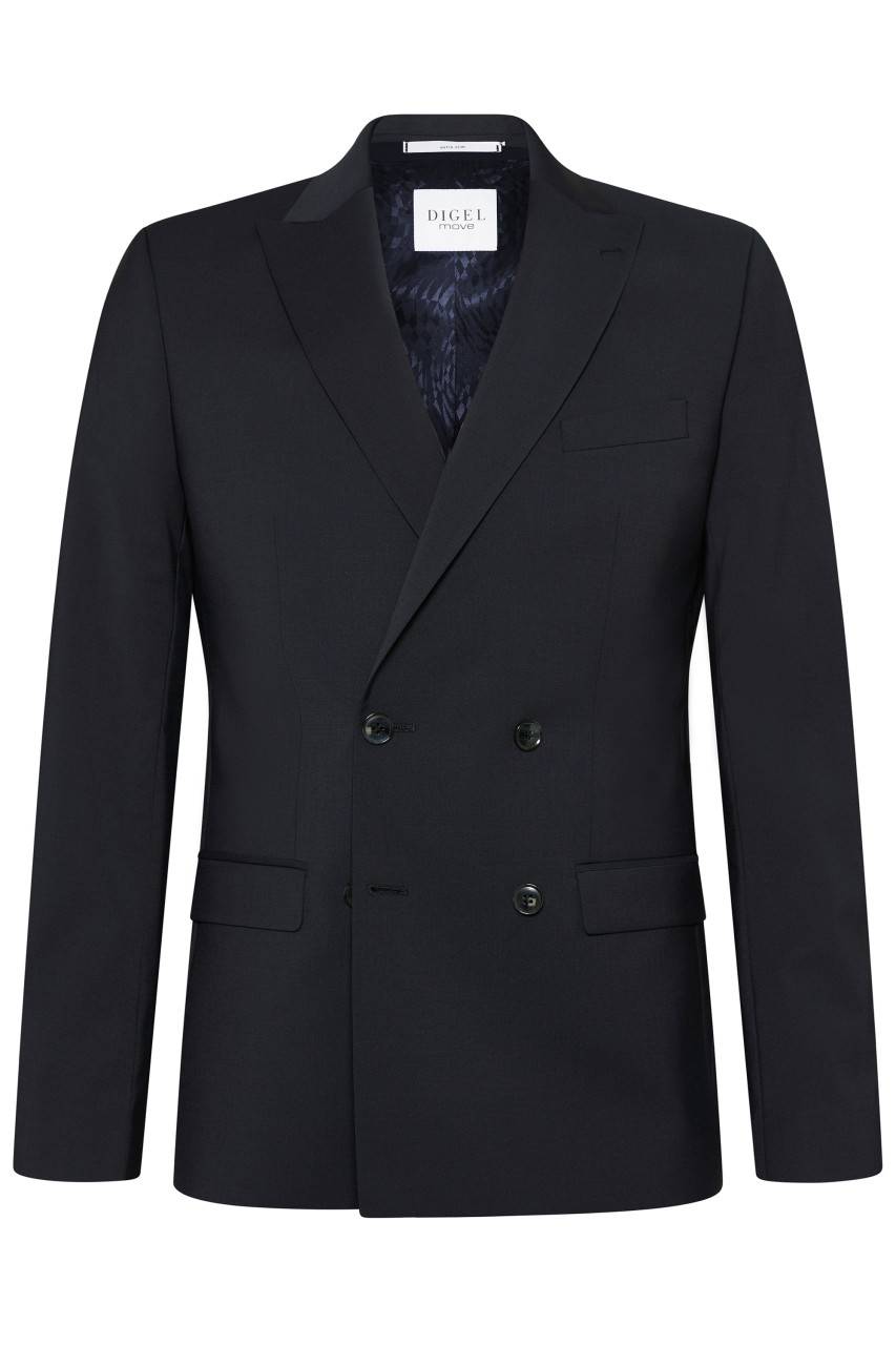 Digel Abito blu digel slim fit doppiopetto misto lana bi-stretch Sconto di tempo limitato