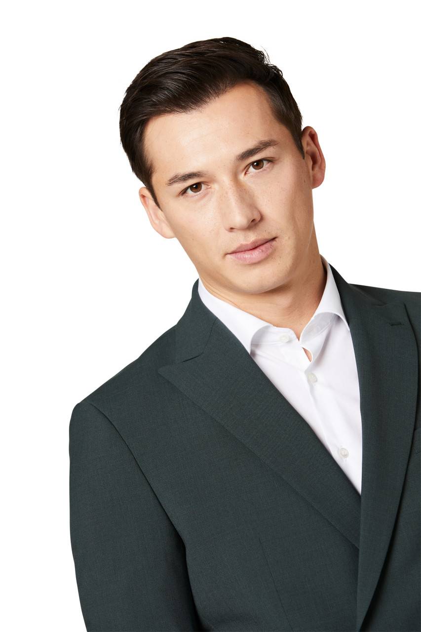 Digel Abito verde digel slim fit doppiopetto misto lana bi-stretch Negozio online di fabbrica