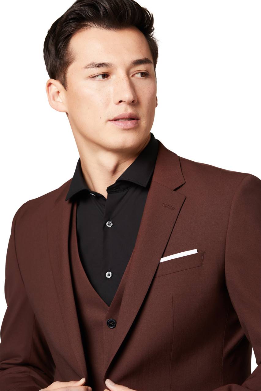 Digel Abito slim fit digel marrone rossastro misto lana bi-stretch Offerta speciale