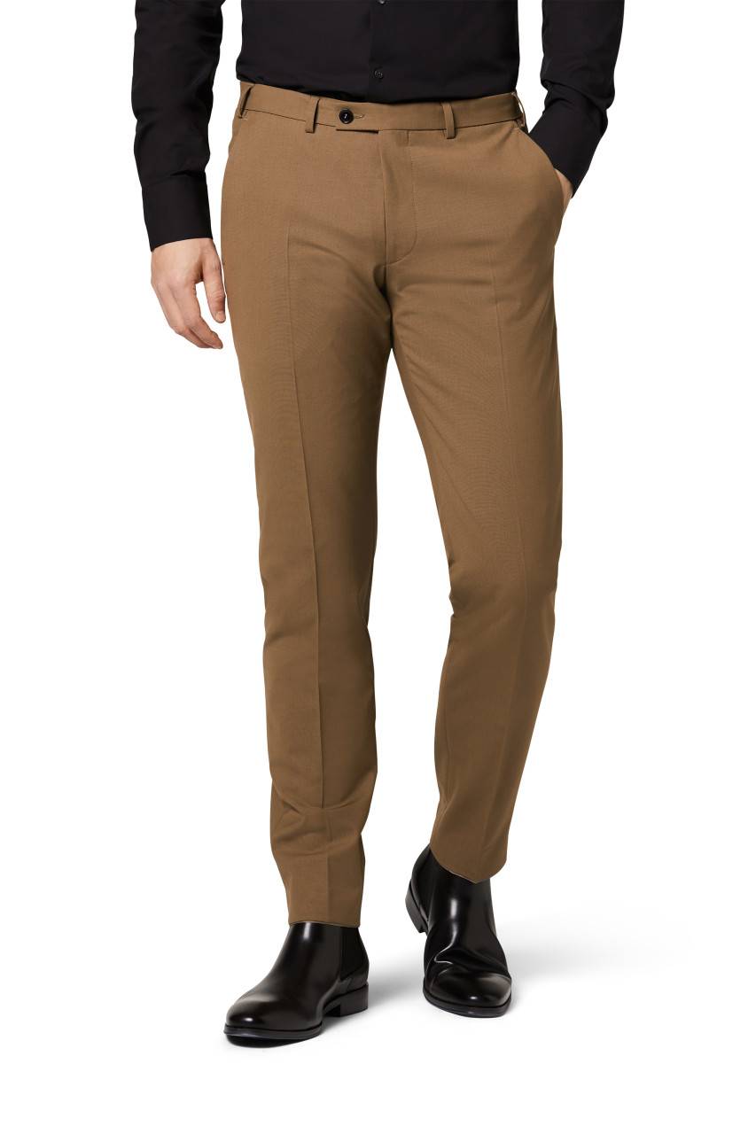 Digel Abito slim fit digel marrone chiaro misto lana bi-stretch Comprare a buon mercato