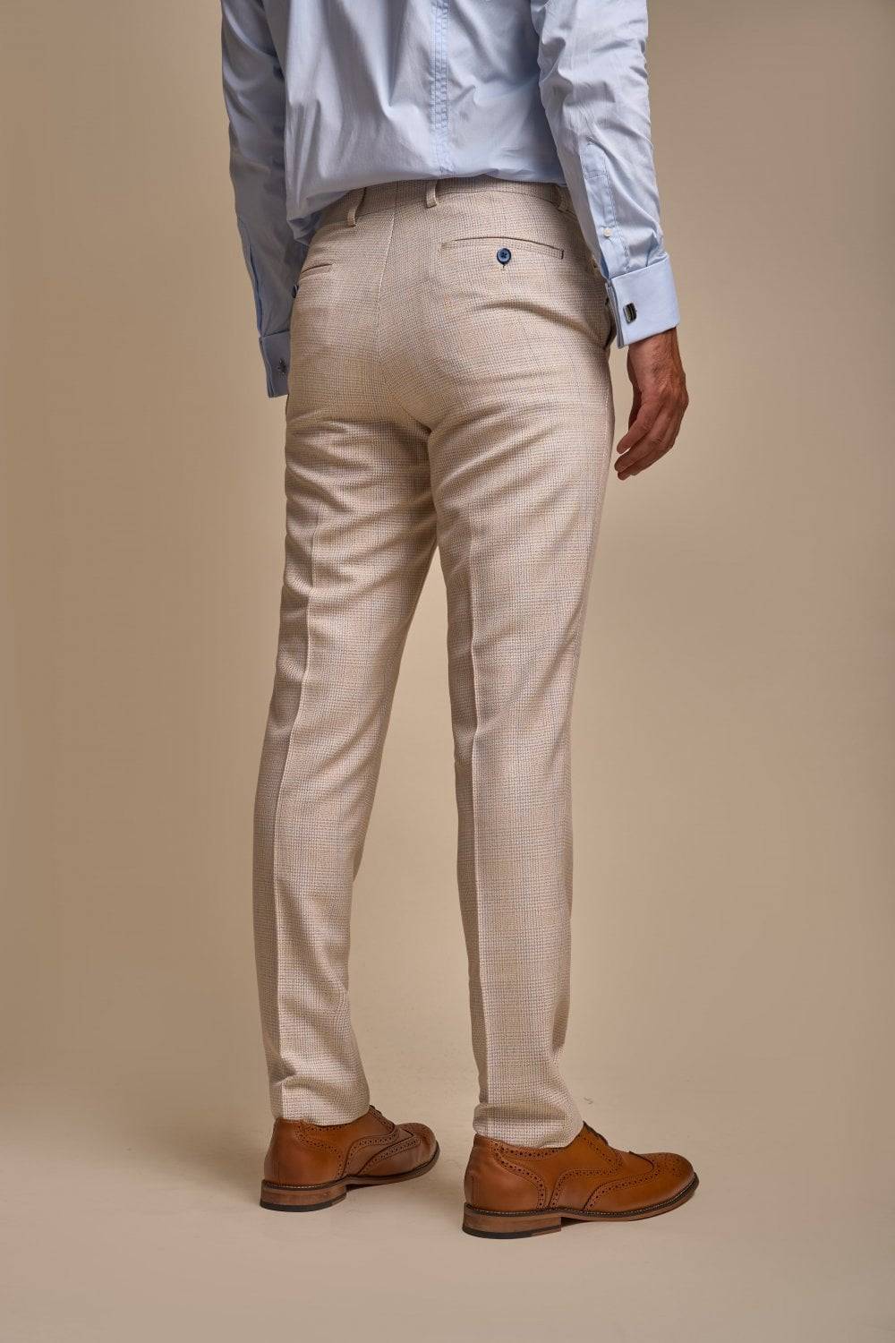 House of Cavani Abito cavani doppiopetto beige a quadri slim fit Offerta Pasqua