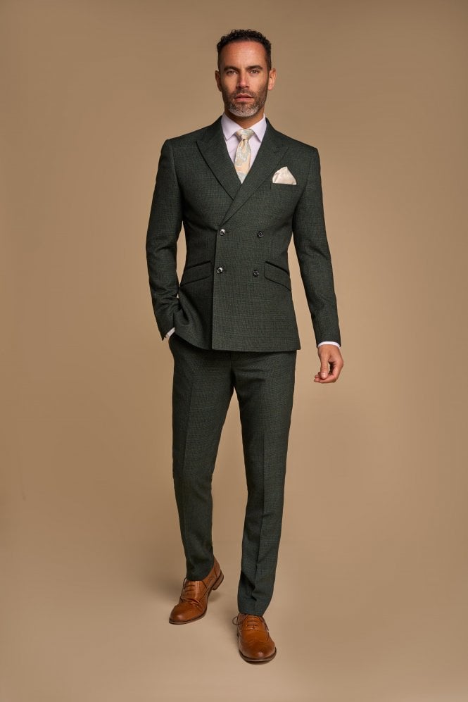 House of Cavani Abito cavani doppiopetto verde a quadri slim fit Offerta Giorno del Papà