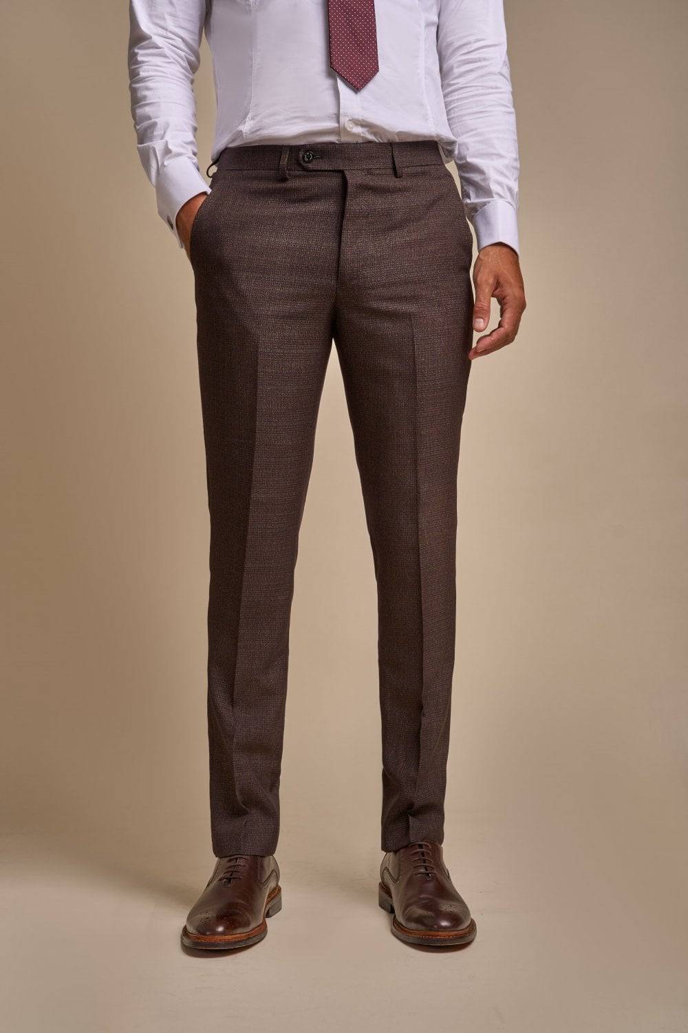 House of Cavani Abito cavani marrone a quadri in tweed con panciotto Offerta San Valentino