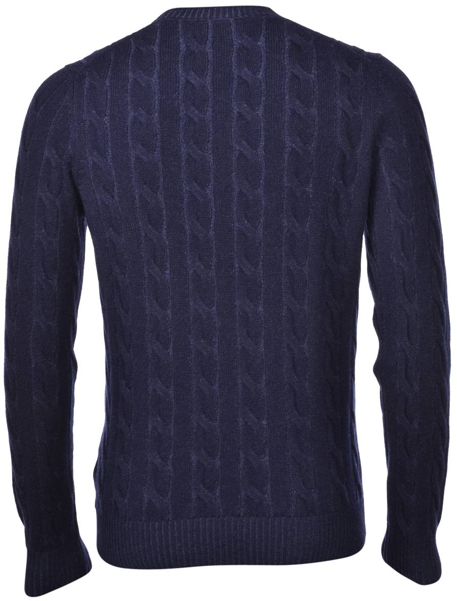 Gran Sasso Maglione gran sasso blu a trecce misto cashmere Offerte stagionali