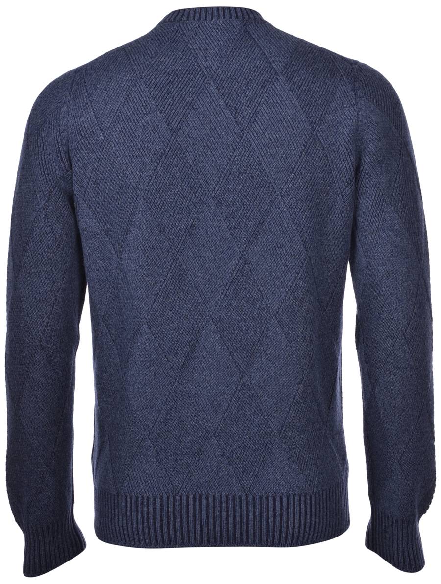 Gran Sasso Girocollo blu gran sasso misto cashmere lavorazione vanisè a rombi Liquidazione