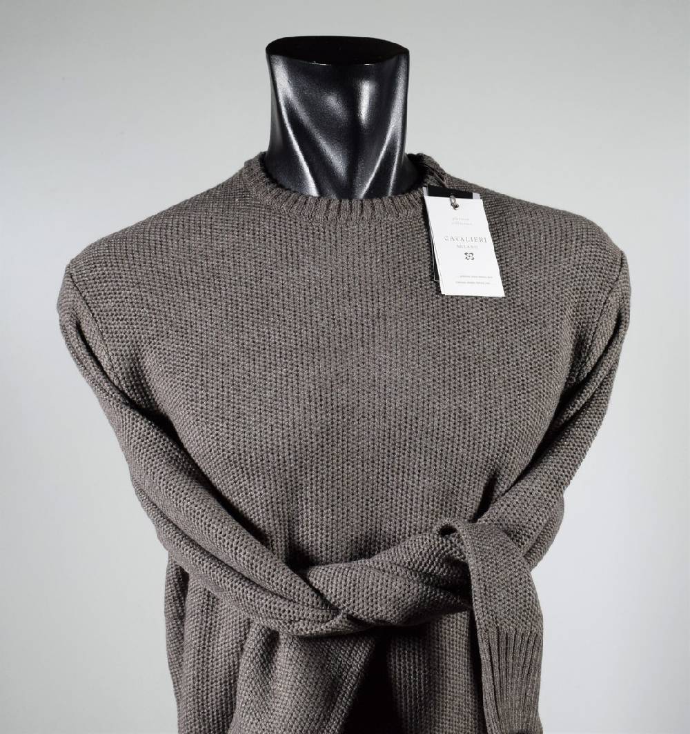 Cavalieri Milano Maglione paricollo noce cavalieri milano modern fit Offerte speciali