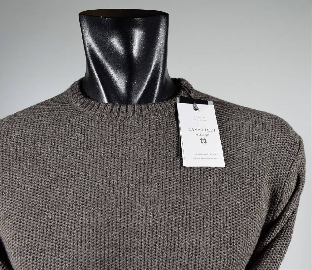 Cavalieri Milano Maglione paricollo noce cavalieri milano modern fit Offerte speciali