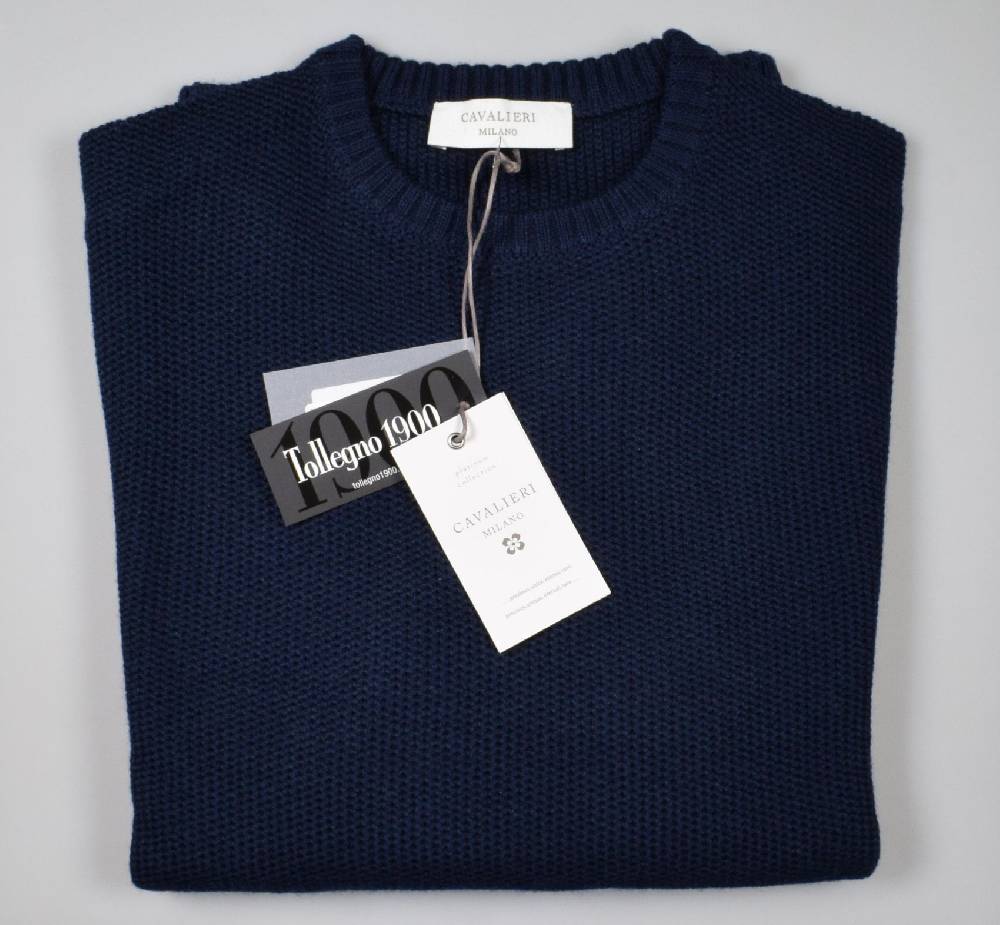 Cavalieri Milano Maglione paricollo blu cavalieri milano modern fit Enormi risparmi