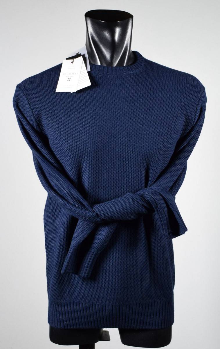 Cavalieri Milano Maglione paricollo blu cavalieri milano modern fit Enormi risparmi