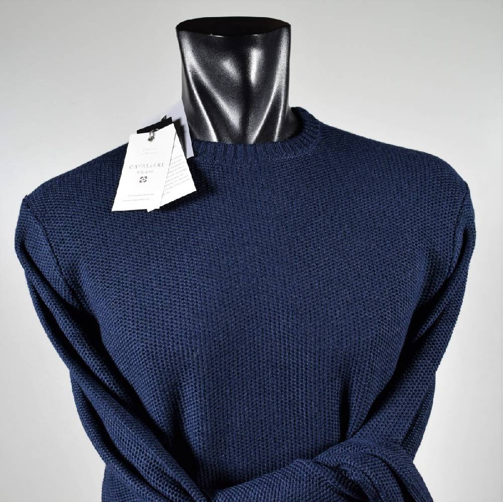 Cavalieri Milano Maglione paricollo blu cavalieri milano modern fit Enormi risparmi