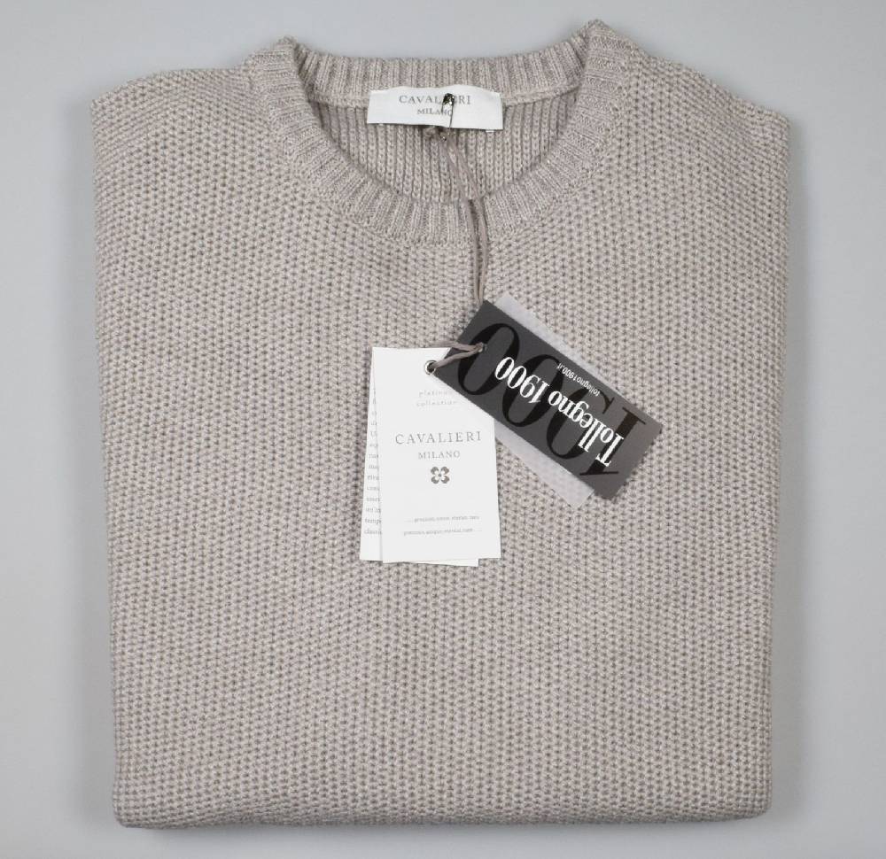 Cavalieri Milano Maglione paricollo tortora cavalieri milano modern fit