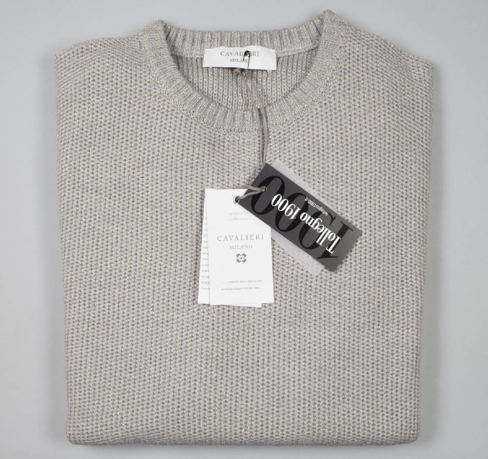 Cavalieri Milano Maglione paricollo tortora cavalieri milano modern fit Sconti VIP