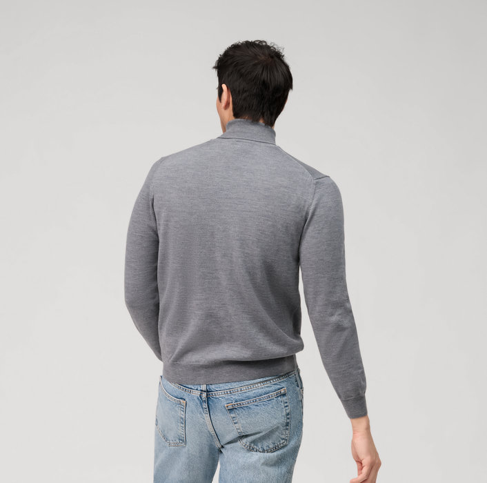 Olymp Maglione dolcevita grigio medio olymp in lana merino extra fine Promozione temporanea