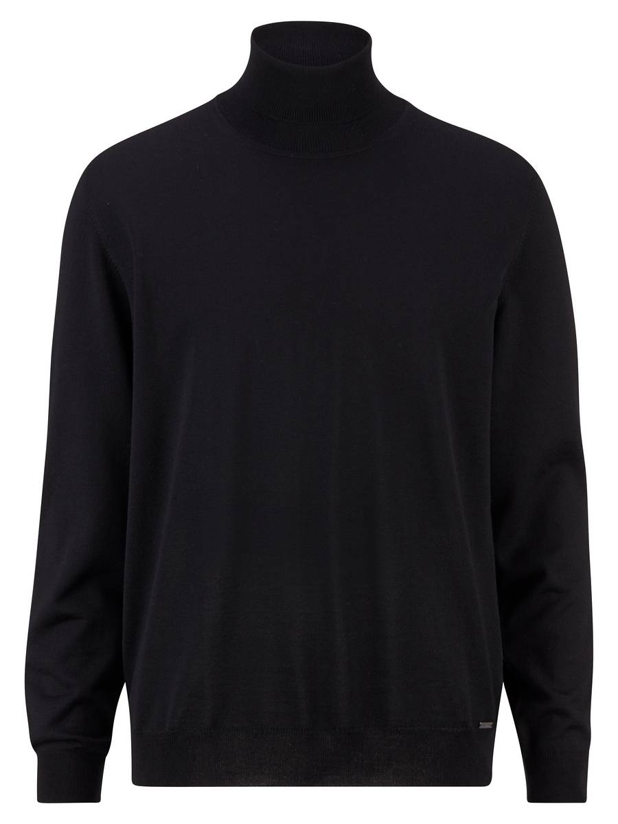 Olymp Maglione dolcevita nero olymp in lana merino extra fine Fino al 60% di sconto