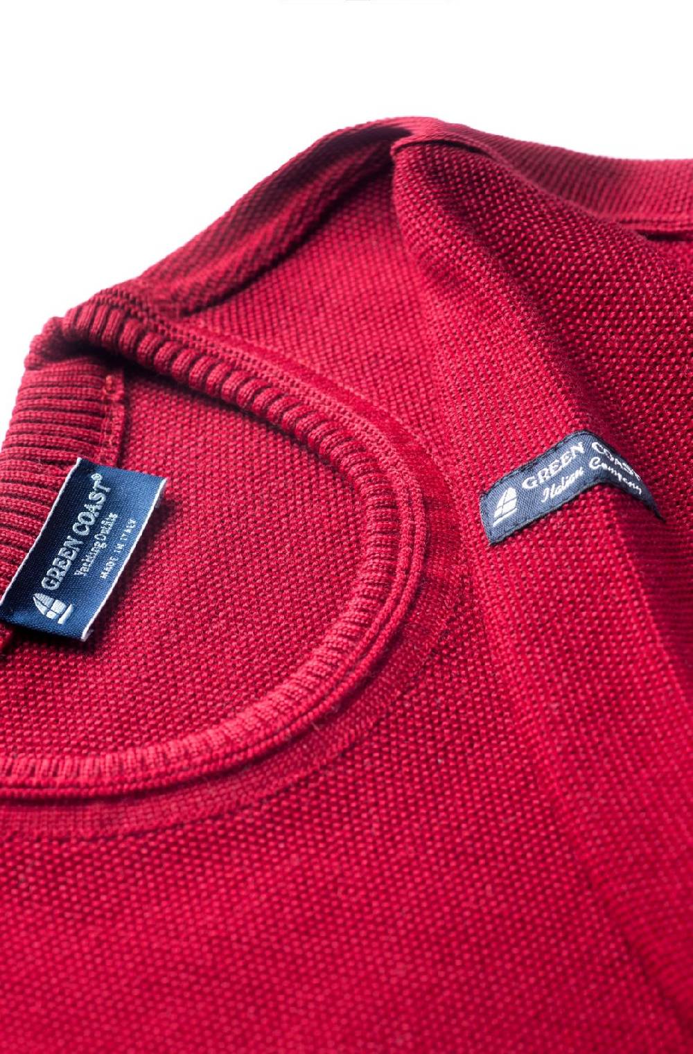 Green Coast Maglione regular fit a giro collo bordo' green coast made in italy Sostegno trimestrale