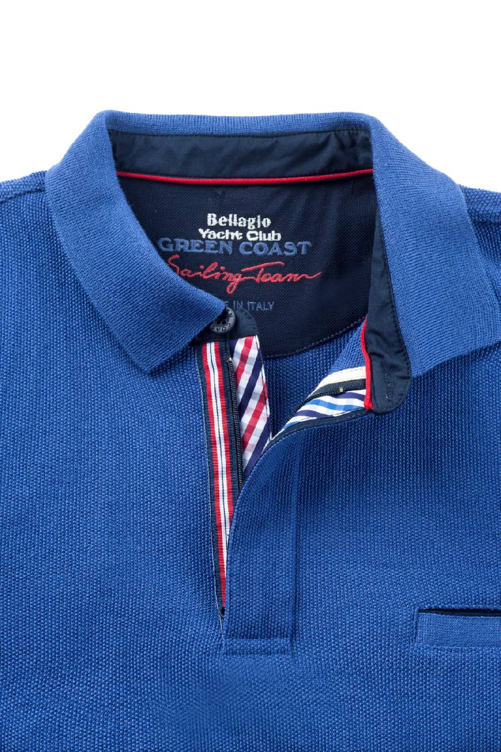 Green Coast Polo azzurra green coast modern fit filato nautico idrorepellente Super sconto
