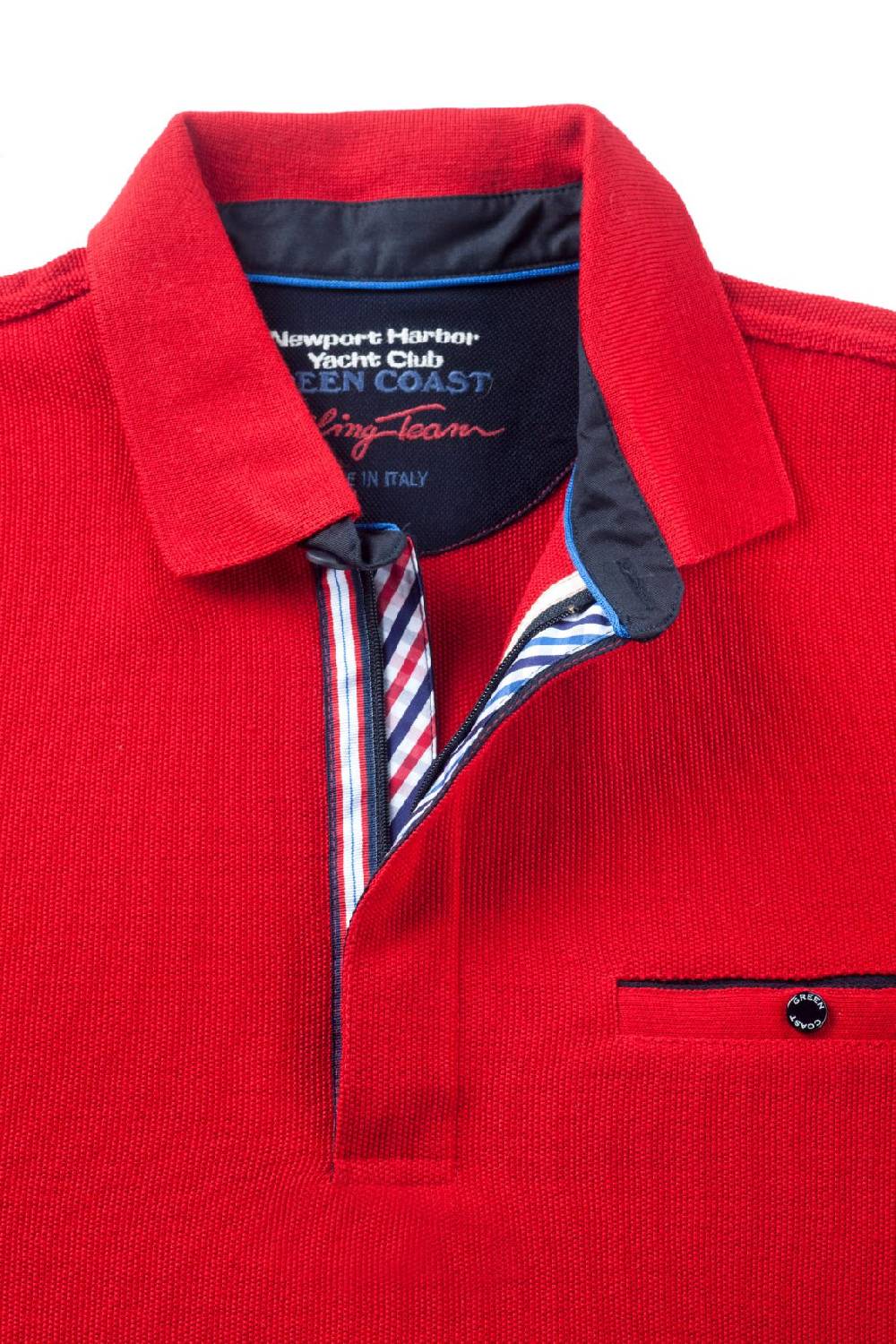 Green Coast Polo rossa green coast modern fit filato nautico idrorepellente Enormi sconti