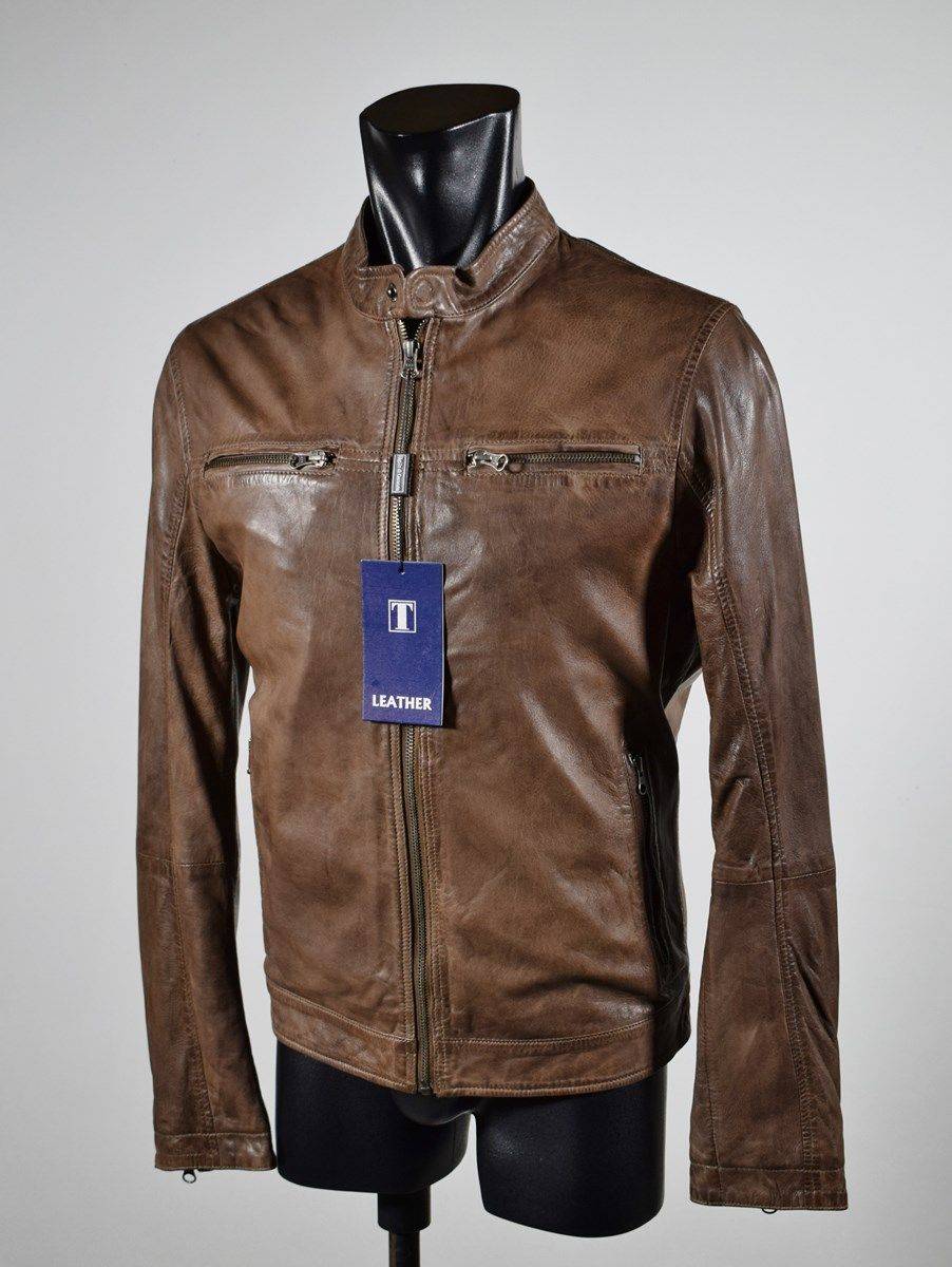 Talenti Giubbino corto marrone in pelle invecchiata talenti vestibilità slim fit Limitato a 3 giorni