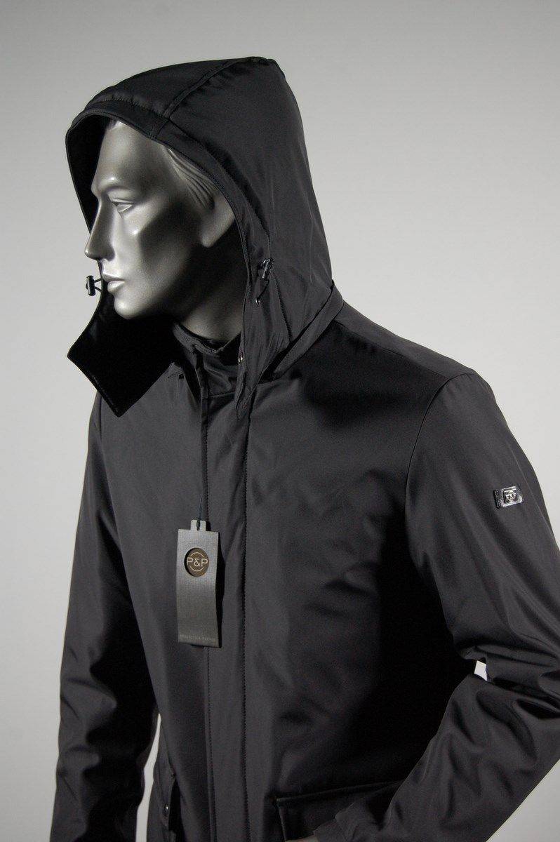 Projects & People Giaccone parka taglio elegante accoppiato con cappuccio due colori Italia
