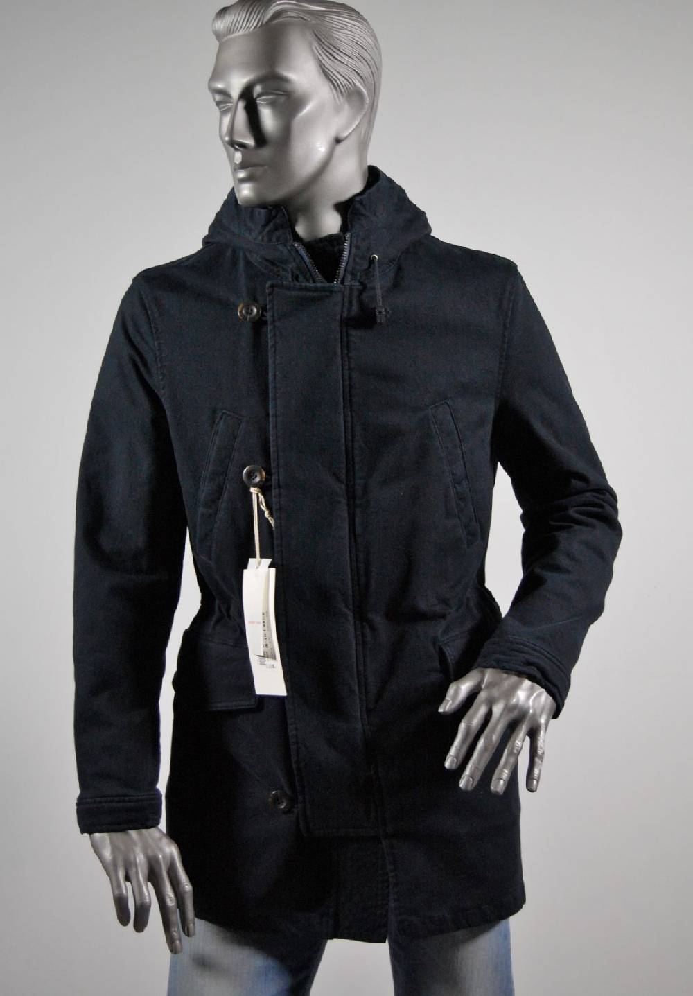 John Barritt Parka blouson slim fit con cappuccio blu john barritt Vendita
