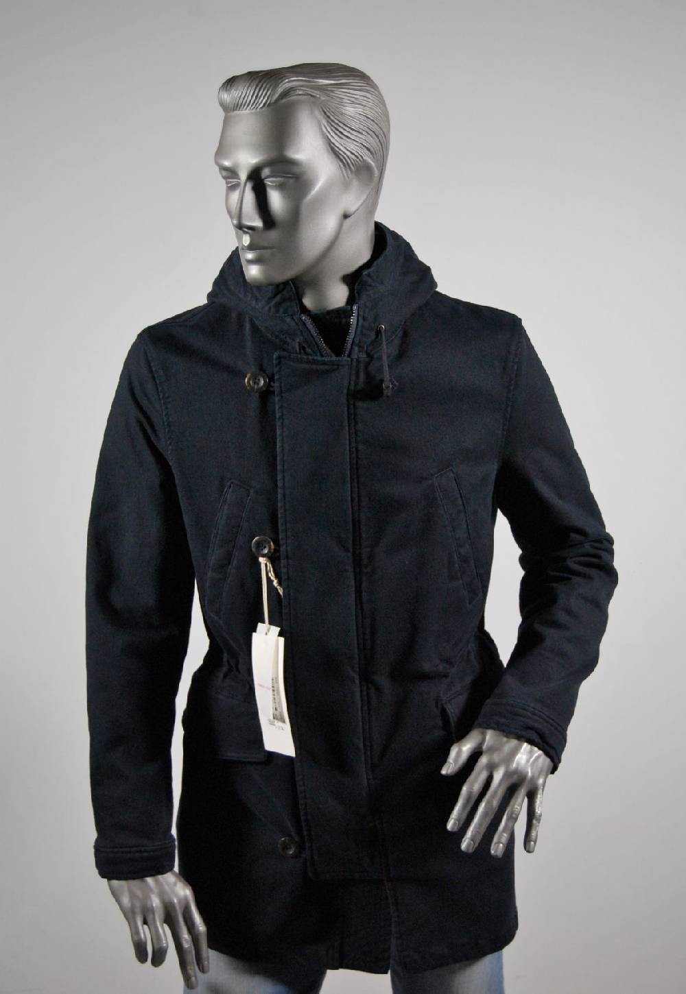 John Barritt Parka blouson slim fit con cappuccio blu john barritt Vendita