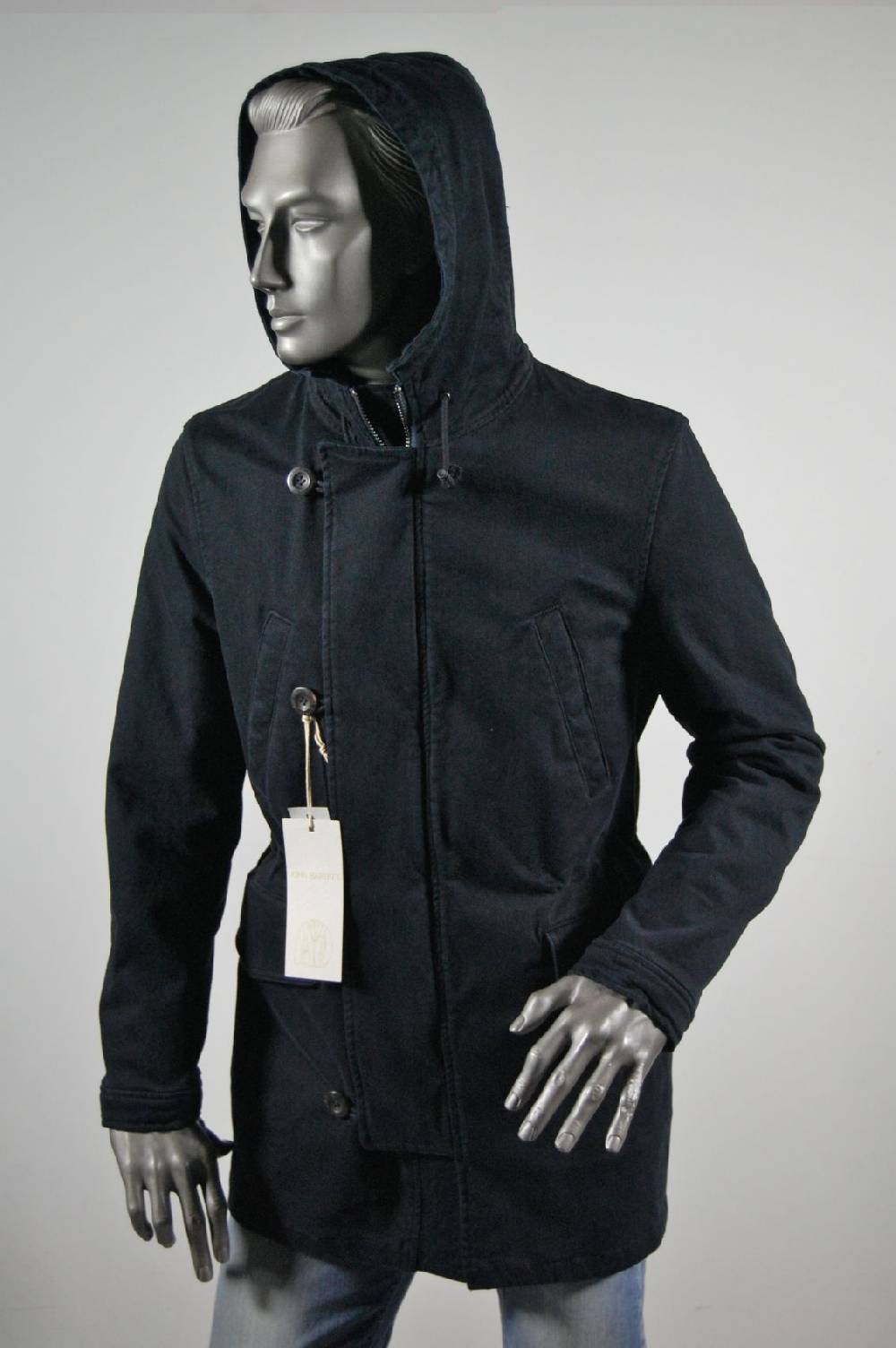John Barritt Parka blouson slim fit con cappuccio blu john barritt Vendita