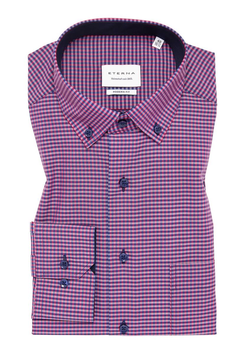 Eterna Camicia eterna a quadretti rosso modern fit Qualità Garantita