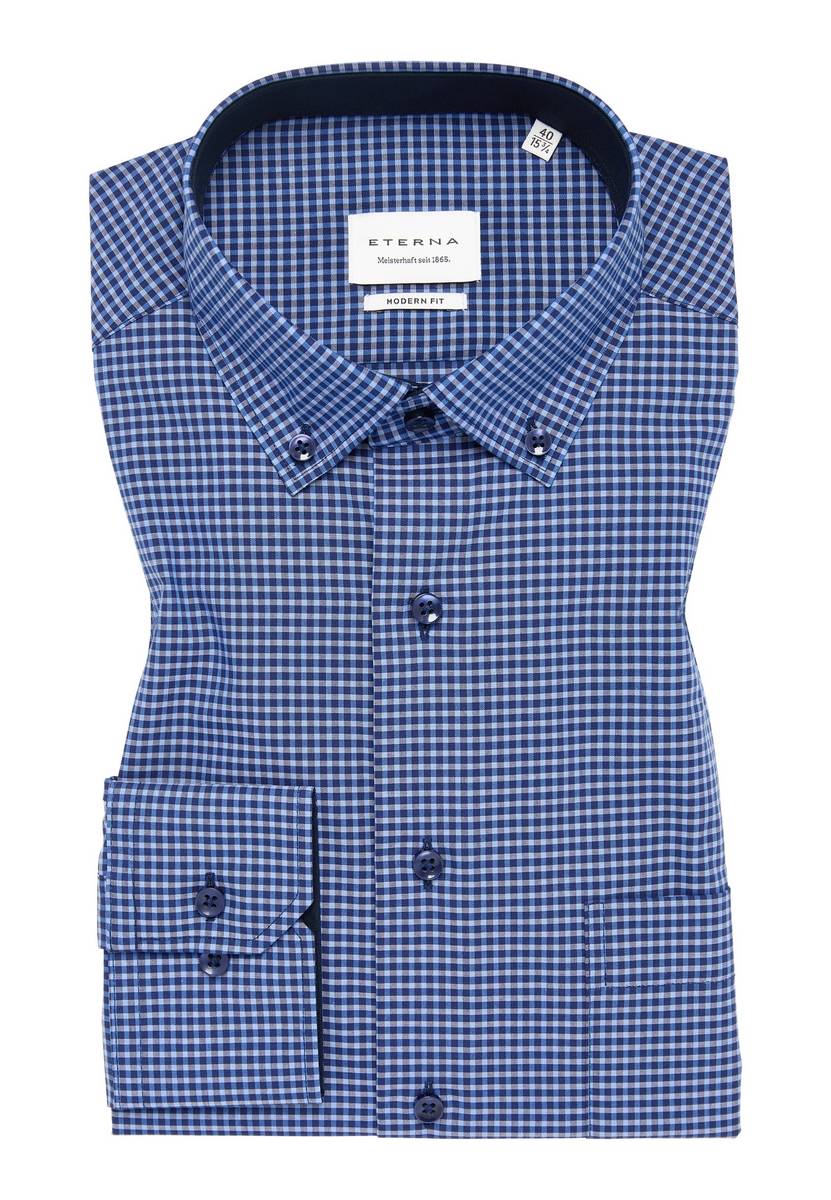 Eterna Camicia eterna a quadretti azzurro modern fit Negozi Online