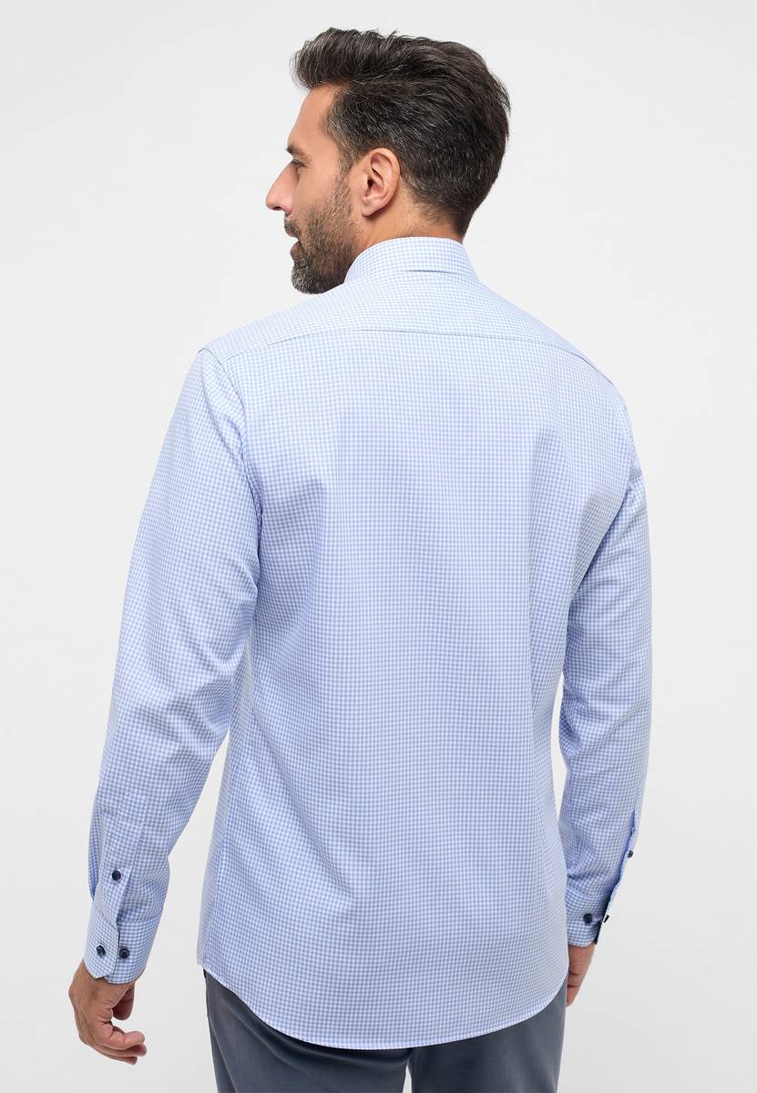 Eterna Camicia eterna a quadretti celeste modern fit Consegna Veloce