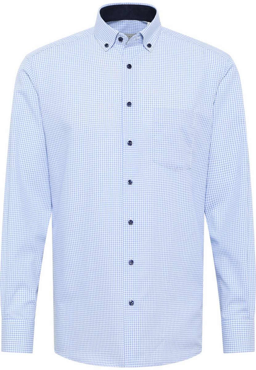 Eterna Camicia eterna a quadretti celeste modern fit Consegna Veloce